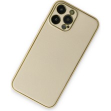 Semel iPhone 13 Pro Kılıf Coco Deri Silikon Kapak - Gold