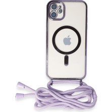 Semel iPhone 11 Kılıf Divo Lazer Askılı Magsafe Kapak - Lila