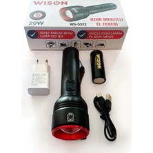 Mayf Wıson WS-5572 20W Uzun Menzilli Şarjlı Metal El Feneri (5332)