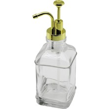 Mayf Kare Cam Şişe - Şeffaf Sıvı Sabunluk 500ML Pompa - Musluk Ayrık Model Başlı (5332)