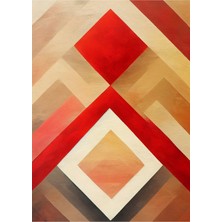Kanvas Tr Modern Geometrik Elmas Formlar ve Çizgisel Kompozisyon Kanvas Tablo