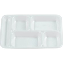 Ema Plast 5 Bölmeli Köpük Tabak - Kapaksız Tabldot, 100 Lü Paket, Tek Kullanımlık