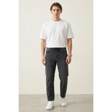 Moda Molası Erkek Rahat Kesim Baggy Denim Antrasit Pantolon