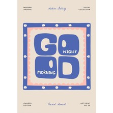 Kanvas Tr Retro Good Morning Good Night Yazılı Kanvas Tablo