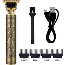 Mayf Vintage Görünümlü Güçlü 4 Farklı Başlıklı USB Şarjlı Manuel Tıraş Makinası (5332)