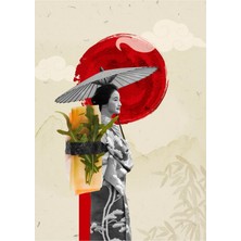 Kanvas Tr Geleneksel Japon Esintili ve Modern Kolaj Kanvas Tablo