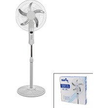 Mayf 18 Inc 45 cm Kumandalı  Sanayi Tipi Ayaklı Vantilatör 5-Metal Pervane 3-Kademe Hız 65W Y:137CM (5332)