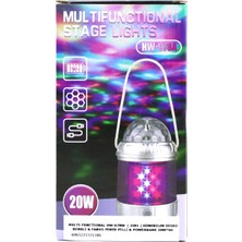 Mayf Multı-Functıonal 3ın1 Dönebilen Disko Renkli - Fanus Fener Pilli - Powerbank 20W HW-978W (5332)
