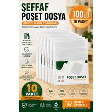 Şeffaf Poşet Dosya 100'LÜ - 10 Paket - Delikli, Klasör Uyumlu (A4)