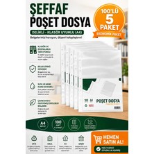 Şeffaf Poşet Dosya 100'LÜ - 5 Paket - Delikli, Klasör Uyumlu (A4)