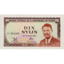 Banknoting Gine 10 Sylis 1971 Çil(-)