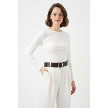 Moda Molası Kadın Oval Tokalı Kahverengi Kemer