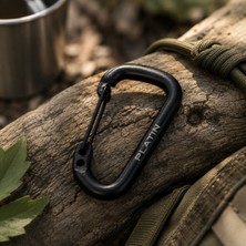 Likya Rota Platin Alüminyum Karabina Klips Siyah Çok Amaçlı Kamp ve Outdoor Askı Aparatı