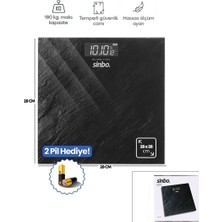 Mayf Dijital - Pilli Banyo Baskül Terazi Tartı LCD Ekran - Sıcaklık Gösterge 180KG/50GR 28X28CM SBS-4452 (5332)