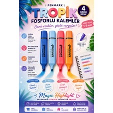 Anı Ofis Kırtasiye 4'lü Tropik Fosforlu Kalem Seti - Kesik Uçlu 1-5 mm - Pastel Tonlar Işaretleme Kalemi