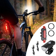 Vanch Bisiklet Işık Seti – USB Şarjlı LED Ön Far + Arka Stop Lambası, Su Geçirmez Bisiklet Aydınlatma Seti (5264)