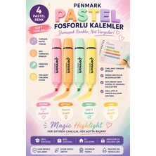 Anı Ofis Kırtasiye Pastel Renkli Fosforlu Kalem Seti 4’lü – Yumuşak Tonlar - Soft Renkler