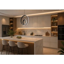 Nehir Hediyelik Nehir Siyah Tekli Sarkit LED Beyaz Işık Ultra Ledli Salon Mutfak Oda Hol Ledli Avize