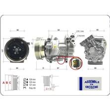 Gua Klima Kompresörü Renault Clıo Iıı 04>12 Kangoo Iı 08> Modus 04> Mıcra Iıı 03>10 Qashqaı J10 06>13 1.5dci K9K 12V 6 Kanal 125MM Mercedes Cıtan W415 12>