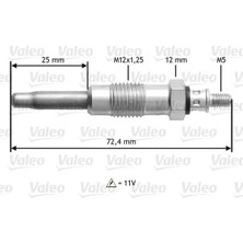 Valeo Kızdırma Bujisi 11V PARTNER-BERLINGO-P205-P206-P306-P405-P406-P605-P806-EXPERT-JUMPYXANTIA-XSARA-ZX 1.8-1.9 Xud7-Xud9 Boxer-Jumper-Ducato 1.9 Astra G-Omega B-Frontera A 1.7 Vıtara-Clıo I-Doblo-J9-Mast