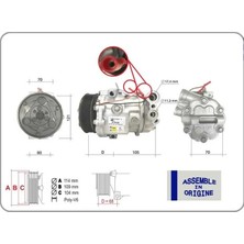 Gua Klima Kompresörü Sıfır Ürün Fıat Doblo 10> Fıorıno 07>grande Punto 05>13 Lınea 07> Corsa D 06>14 P Eugeot Bıpper Cıtroen Nemo Alfa Mıto 09>18 1.3 Mtj 1.7 Cdtı 12V 6 Kanal 110MM