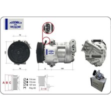 Gua Klima Kompresörü Fıat Egea 15> 500L 12> 1.3d Mtj 1.6 12V 6 Kanal 110 mm