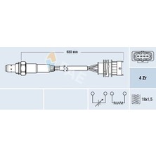 FAE Oksijen Sensörü Ön Astra G-Corsa C 1.4 16V-ASTRA G-Zafıra-Merıva-Vectra C 1.6 16V 00>