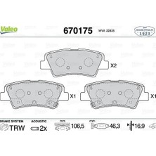 Valeo Arka Fren Balatası Opel Insıgnıa B 17>16 16 Inç