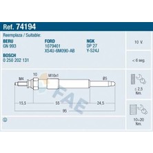 FAE Kızdırma Bujisi Fıesta Iv-Focus-Focus Iı-Connect-Cmax-Smax-Galaxy-Mondeo 1.8 Tdci/1.8 D