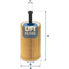 Ufi Yağ Filtresi Partner-Berlıngo 96- -P106 97- -P206 98- -P306 93-01 -P307- C3 02 - 1.4-1.6 16V