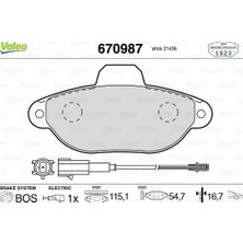 Valeo Ön Balata Fişli Fıat Panda 1.2 09 > Panda 1.4 10 > 500 1.2 11/08 > Ford Ka 1.2 2.09 >