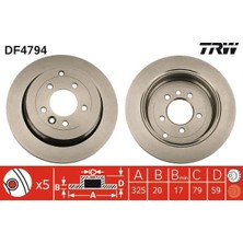 TRW Fren Dıskı Arka Land Rover Dıscovery Iıı-Iv L319 04>18