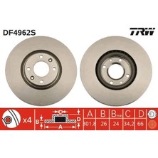 TRW Ön Fren Aynası Corsa F E 19> Mokka E 20> 208 19> 2008 19> 308 07> 3008 09> 5008 09> C4 20> Ds5 15> Ds3 18> 302X34X4DL Havalı