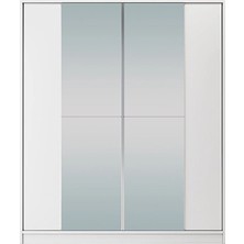 Minar Mobilya Sürgülü Aynalı Gardırop Beyaz 56X160X190 cm