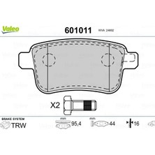 Valeo Fren Balatası Arka Mercedes Cıtan W415 12> . Renault Kangoo Iı 09> Fte