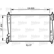 Valeo Radyatör Corsa D 05>punto 05>bravo Iı 07>1.3 Jtd-1.7cdtı Mek Ac Klimasız 620X395X27