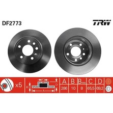 TRW Arka Fren Aynası Vectra B 96-02 Saab 900 93-03 286 x 10 x 5dl Dolu 5084751-5391578-90495269