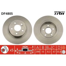 TRW Fren Dıskı Arka Mercedes W204 S204 C204 C207 A207