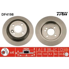 TRW Fren Dıskı Arka Mını R50 R52 R53 R55 R56 R58 R59