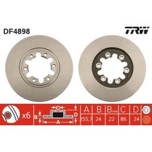 TRW Fren Diski Ön Ford Ranger 98> 4x2 Çap: 256MM