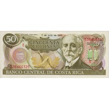 Banknoting Kosta Rika 50 Kolon 1993 Çil.