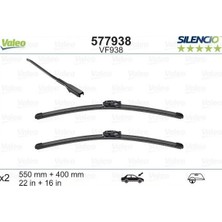 Valeo Silencio VF938 X2 550 400MM Ön Lodgy-Dokker Silencio X-Trm Flat Blade Muz Tipi Silecek Binek