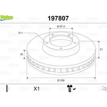 Valeo Ön Fren Aynası Insıgnıa A 08> Saab 9-5 YS3G 10> 16 Jant 296X30X5DLXHAVALI 13501307-569063