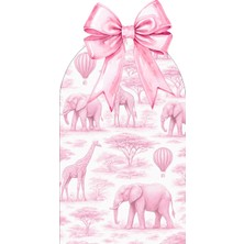 Nice Events Pembe Safari ve Kurdele Arka Fon Ayaklı Pano 180X75