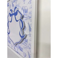 Nice Events Mavi Safari Temalı Kapı Süsü 30X40 cm 3 Boyutlu Kişiselleştirilebilir