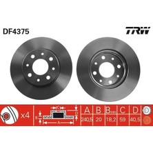 TRW On Fren Dıskı Fıat 500 08> 500C 09> Panda 12> Ford Ka 1.3 Tdci 09> 0.9-1.2-1.4-1.3dmtj 240.5