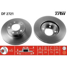 TRW Ön Fren Aynası Boxer I-Iı 94 >jumper I-Iı 94 >ducato I-Iı 94 > 280X24X5DLXHAVALI