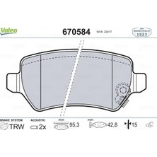 Valeo Arka Balata Astra G 98 > Astra H 05 > Merıva 03 > Zafıra 00 > Combo 02 > Fte Kırmızı Kutu