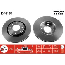 TRW Ön Fren Aynası Corsa F-301-307-206-207-PARTNER-BERLINGO-C-ELYSEE-C2-C3 02 >c5-C4 266X22X4DLXHAVALI Crossland X-DS3-2008-1007-208 4249.G1-4246.W1-4246.W7-4246.W7