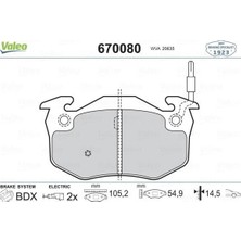 Valeo Ön Balata Renault R5 72>85 Clıo I 91>98 Express 85>92 Twıngo I 93>07 Fişli Fte